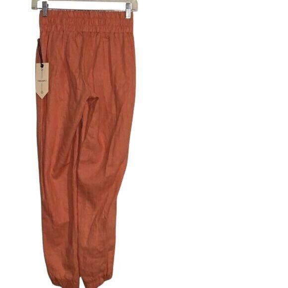 Banjara XS Rust Linen/Rayon Blend Elastic Waist Women’s Pants - Picture 8 of 11